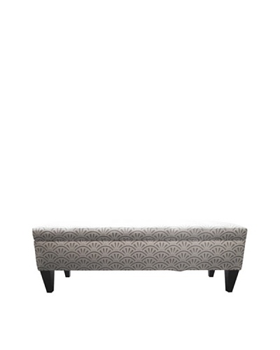 Sole Designs Brooke 10 Button Tufted Storage Bench, Bonjour Platinum