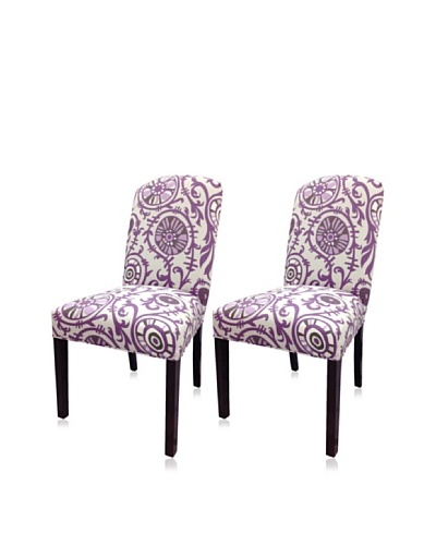 Sole Designs Set of 2 Passion Camelback Chairs, Purple