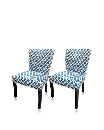 Sole Designs Set of 2 Nile Fanback Chairs, Dia Blue