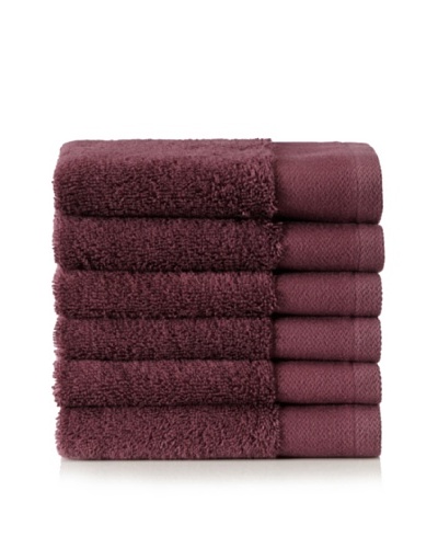 Schlossberg Set of 6 Interio Washcloths, Aubergine