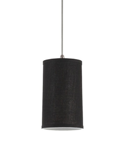 Sea Gull Lighting Transitions Linen Shade Mini-Pendant, Antique Bronze/Dark Gray