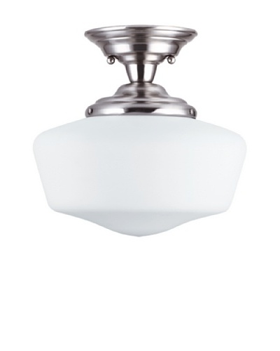 Sea Gull Lighting Academy 1-Light Medium Semi-Flush Mount, Brushed Nickel