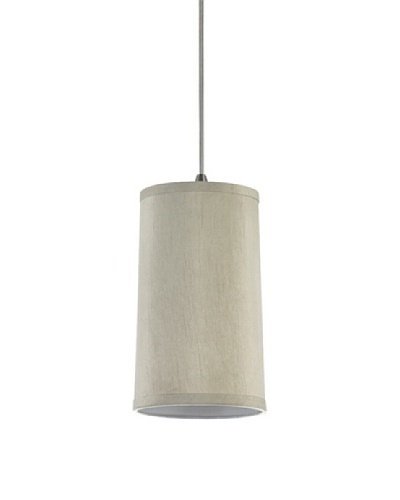 Sea Gull Lighting Transitions Silk Dupion Shade Mini-Pendant, Antique Brushed Nickel/Oyster