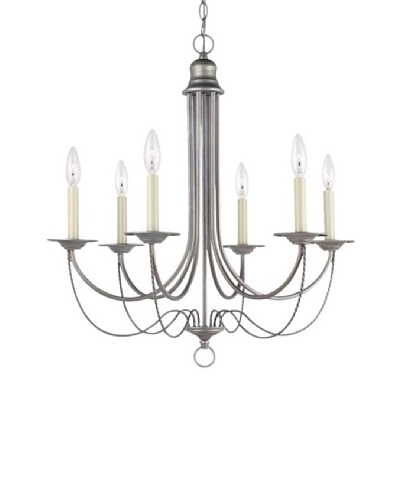 Sea Gull Lighting Plymouth 6-Light Candelabra Chandelier, Weathered PewterAs You See