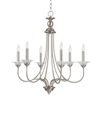 Sea Gull Lighting Lemont 6-Light Candelabra Chandelier, Antique Brushed Nickel