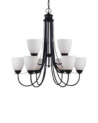 Sea Gull Lighting Uptown 9-Light Chandelier, Blacksmith