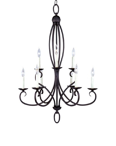 Sea Gull Lighting Pemberton 9-Light Chandelier, Peppercorn