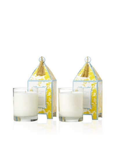Seda France Set of 2 Alabaster Lily Pagoda Candles