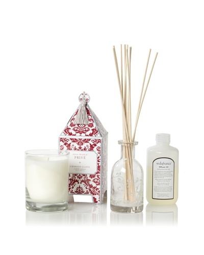 Seda France Privé Pagoda Candle and Diffuser Set, Crimson Clove