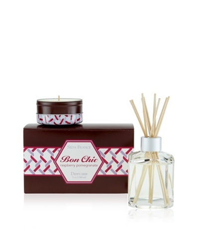 Seda France Raspberry Pomegranate Bon Chic Travel Tin and Diffuser Set