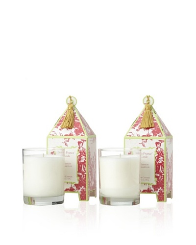 Seda France Set of 2 Crimson Amaryllis Pagoda Candles