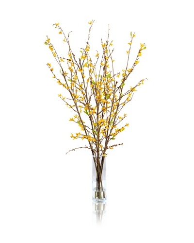 New Growth Designs Faux Forsythia Branches in Vase, Yellow
