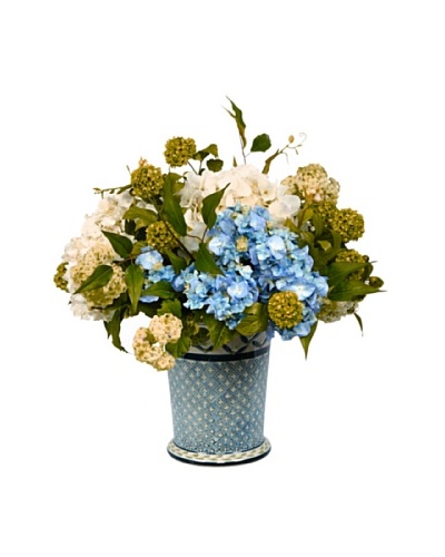 Winward Potted Faux Hydrangea Mix, Blue/White