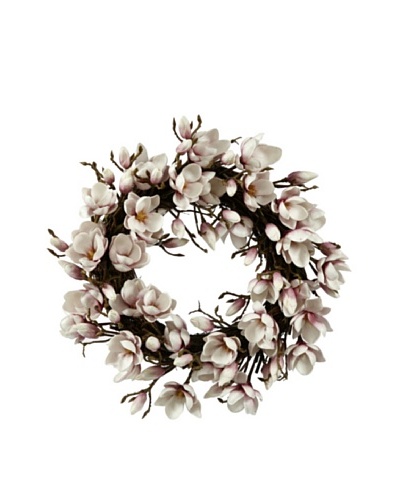 Winward Faux Japanese Magnolia Wreath, Lavender