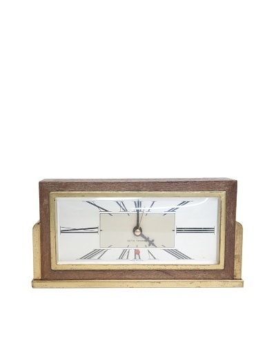 Seth Thomas Vintage Alarm Clock, Wood/Gold