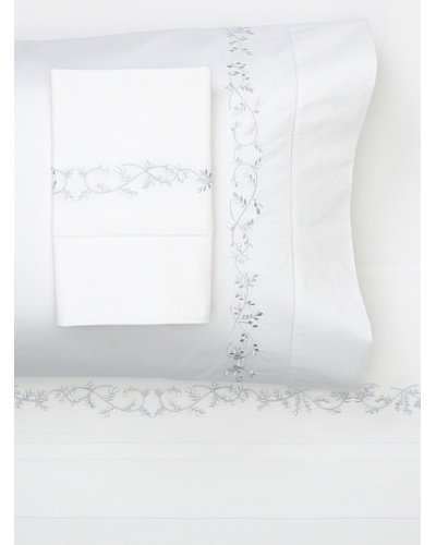 Sferra Natalie Sheet Set [White/Light Blue]