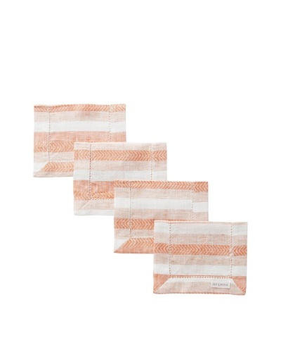 Sferra Set of 4 Ascot Cocktail Napkins, Paprika