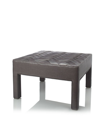 Shine by S.H.O Herringbone Ottoman, Pearl/Pewter