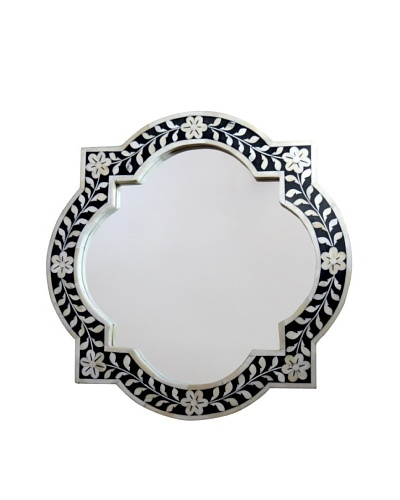 Shine Creations Bone Frame Mirror, Black/White