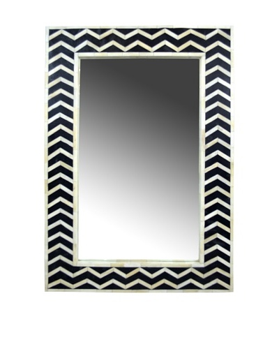 Shine Creations International Mirror with Black and Bone Inlay Frame