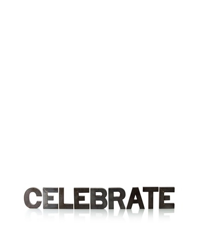 Shiraleah “Celebrate” Recycled Tin Display Letters [Silver]