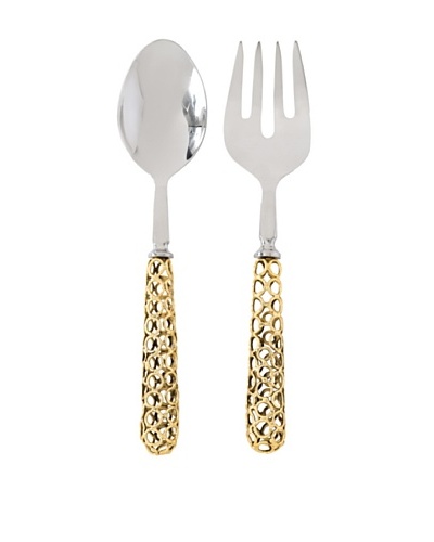 Shiraleah Merletto Salad Servers, Gold