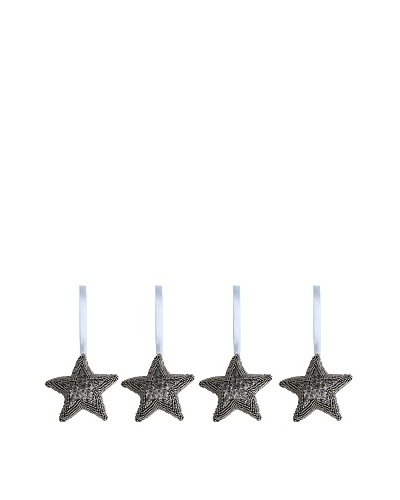 Shiraleah Set of 4 Beaded Star Ornaments