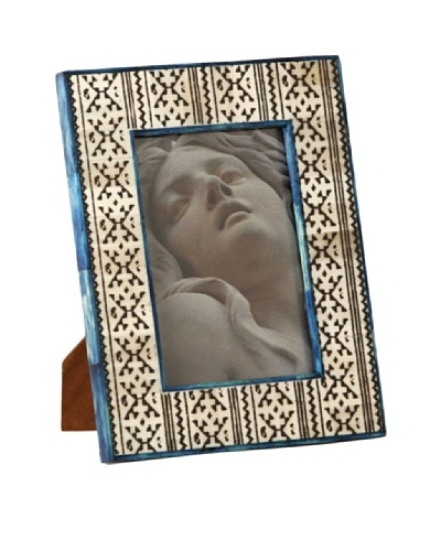 Shiraleah Brown Block-Print Bone 5″ x 7″ Picture Frame