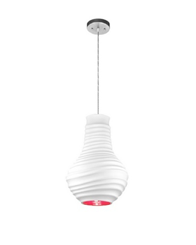 Krush Flutter Pendant, Bisque with Paprika Interior