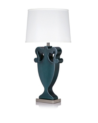 Krush Lea Table Lamp, Satin Peacock Ceramic