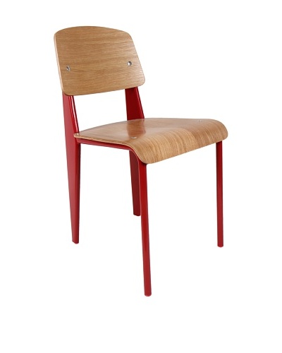 Control Brand Color-Block Bentwood Chair, Red