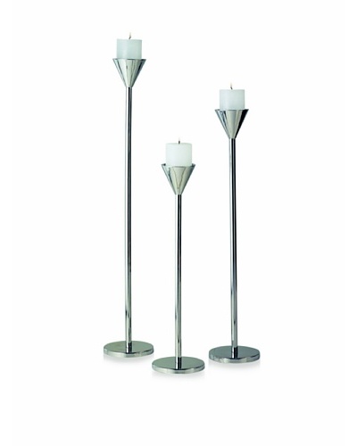 Sidney Marcus Stainless Steel Polished Martini Pillar, Set of 3