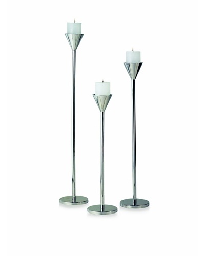 Sidney Marcus Stainless Steel Polished Martini Pillar, Set of 3