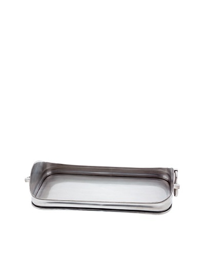 Sidney Marcus Plantation Square Brass Tray, Antique Pewter