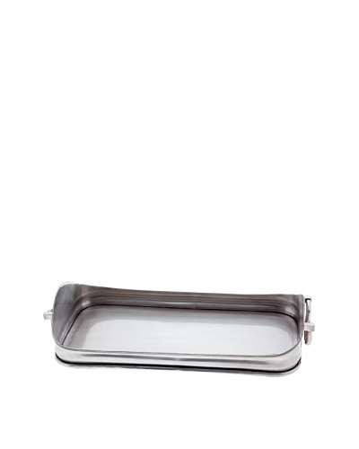 Sidney Marcus Plantation Square Brass Tray, Antique Pewter