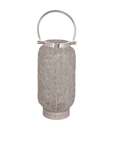 Sidney Marcus Steel Mesh Capsule Candle Holder, Polished Nickel