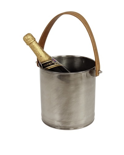 Sidney Marcus Plantation Brass Wine Cooler, Matte Pewter