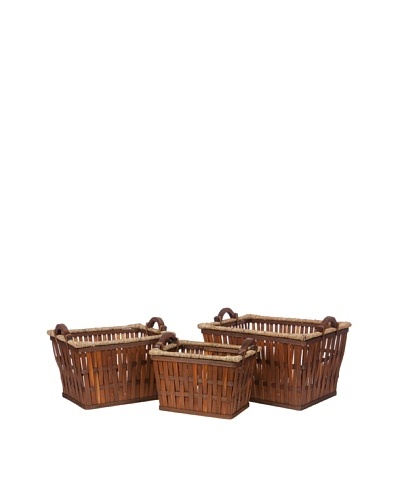 Skalny Set of 3 Rectangular Bamboo Storage