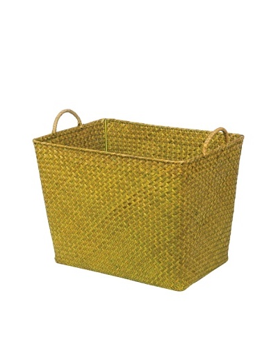 Skalny Rectangular Seagrass Storage Basket, Green