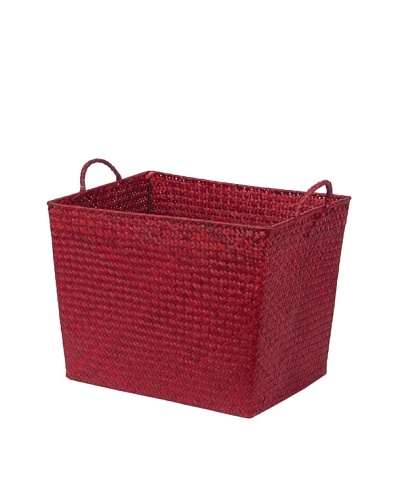 Skalny Rectangular Seagrass Storage Basket, Red