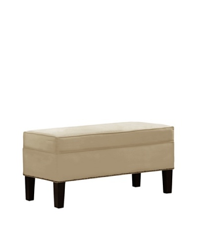 Skyline Nailhead Stud-Accented Storage Bench, Buckwheat