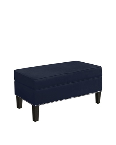 Skyline Nail Button Storage Bench, Navy