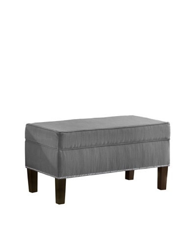 Skyline Pewter Nail Button Storage Bench, Ash