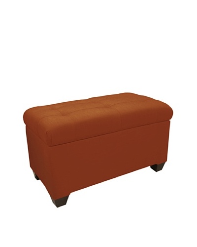 Skyline Tufted Storage Bench, Patriot Tangerine