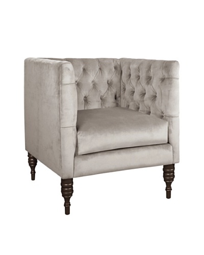 Skyline Velvet Tufted Chair, Mystere Dove