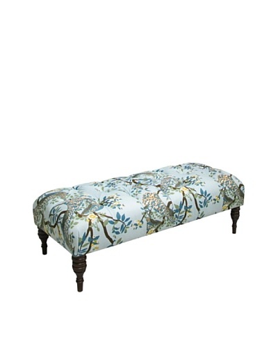Skyline Tufted Bench, Vintage Plumes JadeAs You See