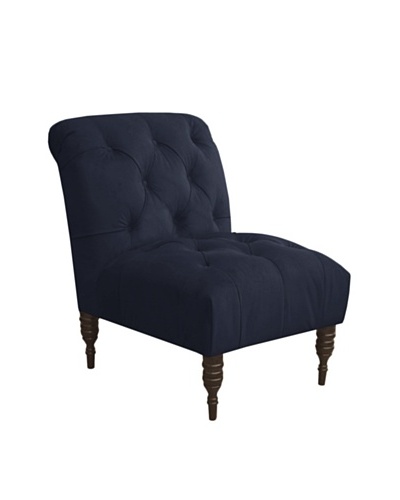 Skyline Velvet Tufted Chair, Regal Navy