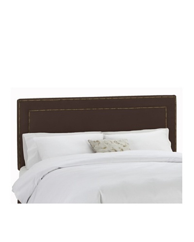 Skyline Brass Nail Button Border Headboard