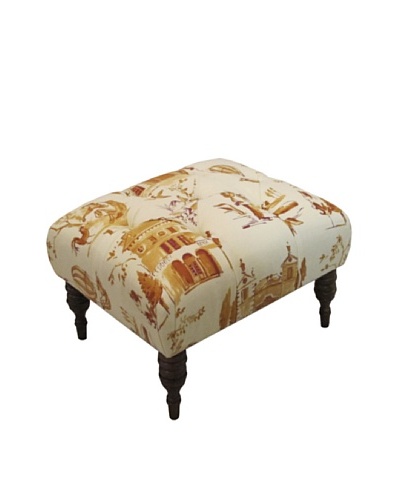 Skyline Tufted Ottoman, Villa Tangerine