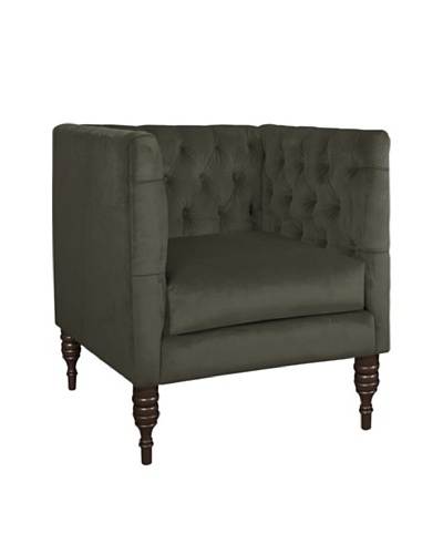 Skyline Velvet Tufted Chair, Pewter